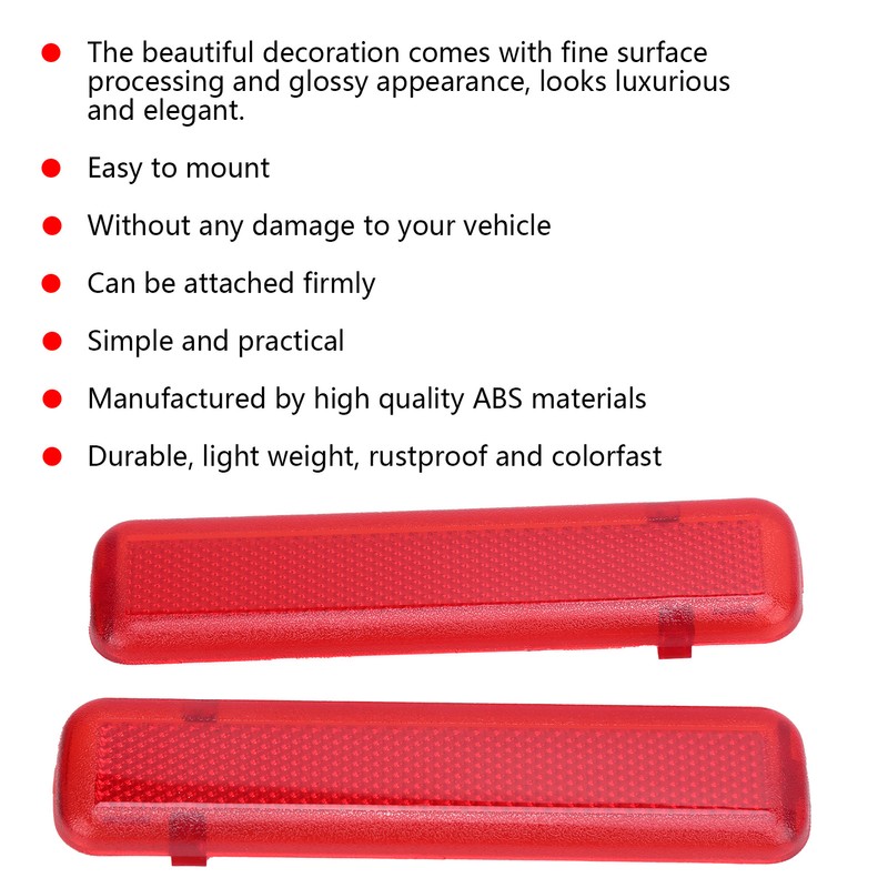 Pair Door Reflector Panel Red Interior Replacement for Silverado 1500/2500