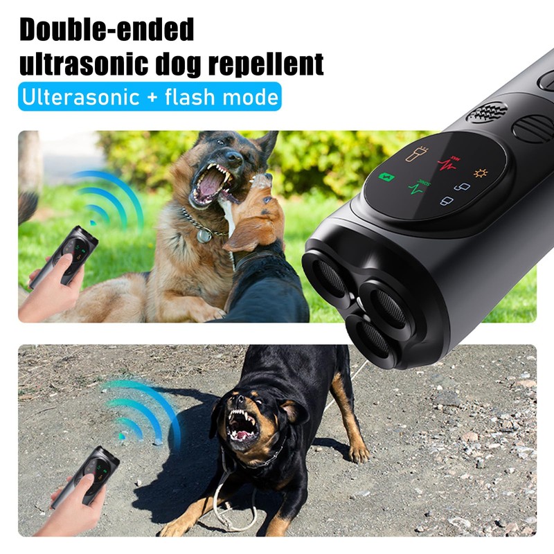 VIVK Dog Bark Deterrent Devices, 3X Sonic Emitters with 60FT