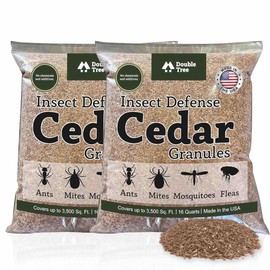 Double Tree Home and Garden Cedar Granules | Repels Fleas, Ticks, Ants, and Mosquitos | Rich Cedar Scent | Non Toxic | Pet Safe | 2 Bags (16 lbs)