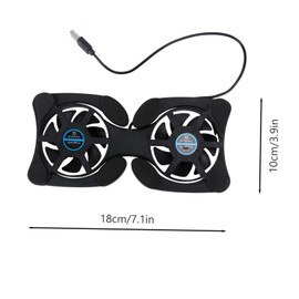 SEWACC Portable Foldable Laptop Cooler USB Notebook Cooling Mat with Dual Fans Lightweight Space Saving Laptop Stand High Airflow Cooling Pad for Efficient Heat Dissipation