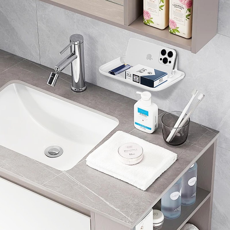MfhdgXAvs 2Pcs Foldable Floating Shelves for Wall, No Drill Adhesive