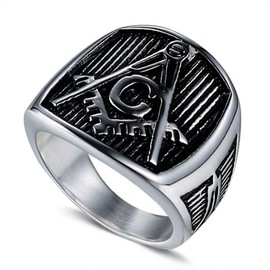 Masonic Ring for Men, Masonic Freemason Ring, Vintage Freemason Symbol Masonic Rings, Hip Hop Biker Ring, Retro Religious Amulet Ring, Punk Masonic Jewelry Jewelry for Men Mens (7)
