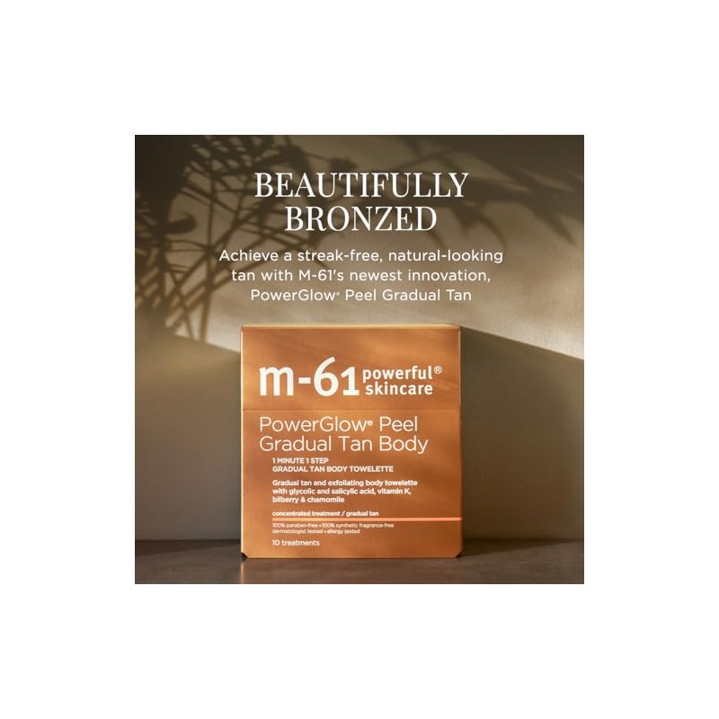 m-61- M-61 PowerGlow Peel Gradual Tan Body - Toallita corporal