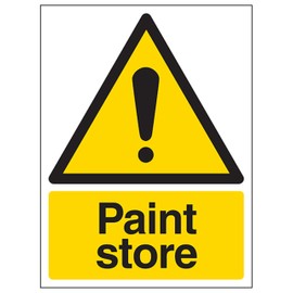 V Safety Paint Store - Portrait 150 x 200 mm - Glow In The Dark 1mm Rigid Plastic Safety Sign