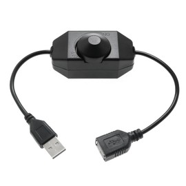 Maxmoral LED Strip Light Dimmer Switch 5V DC USB Female to Male Extension Cable with Rotary Switch Controller for LED Strip Light (Black)
