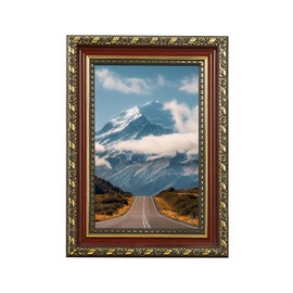 Dark Red Ornate A4 Picture Frame for Photos, Artwork, or Posters – Baroque Style Ready to Hang or Stand, Wall Hooks Included, Shabby Chic with MDF Backing and Shatterproof Clear Perspex Sheet