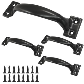 OSVJE 5 Inch Cabinet Handles, Black Vintage Drawer Pulls, Bow Handle Pulls for Dresser Cabinet Cupboard Suitcase, Pack of 4 - Durable Iron Metal, Rust-Resistant Matte Finish