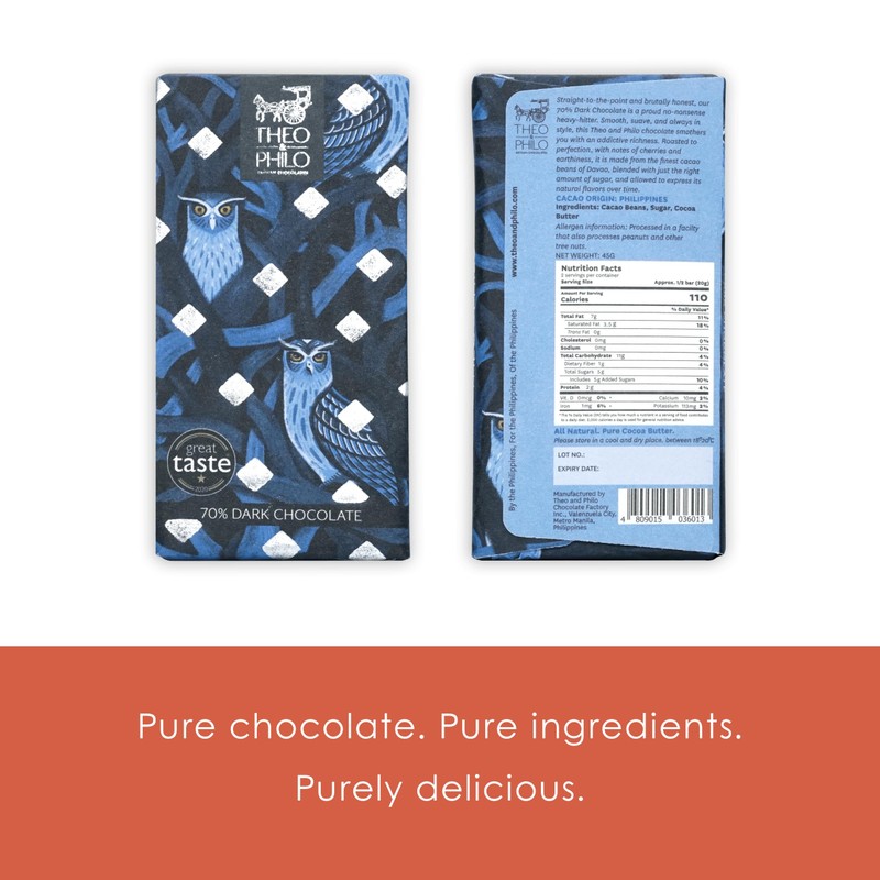 Theo & Philo 70% Dark Chocolate 5 Pack - Filipino