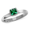Silvershake 5MM Cushion Shape Nano Emerald 925 Sterling Silver Stack/Stackable