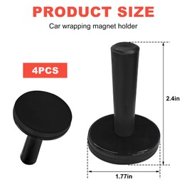 Yourkar 4PCS Vinyl Wrap Magnets for Cars Wrap, Car Wrap Gripper Magnets Holder Tint Tool, Auto Vinyl Wrap Film Gripper Holder for Sign Vinyl, Wrapping, Window Tinting (Black)