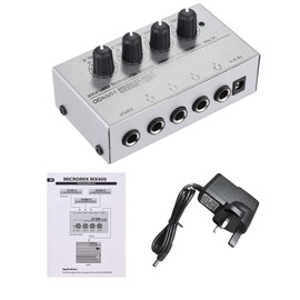 HA400 Ultra-compact 4 Channels Mini Audio Stereo Headphone Amplifier with Power Adapter
