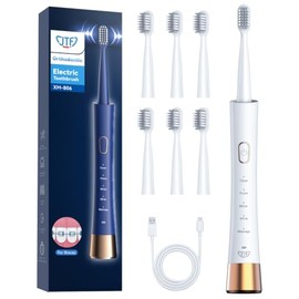 JTF Orthodontic Electric Toothbrush for Braces with 6 U-Shaped Brush Heads