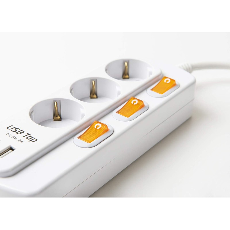NEUVIELE Power Strip with 2 USB, 2-Way 3-Way Surge Protection,