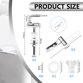 CAREDGO Toilet Seat Attachment Replacement Parts Toilet Seat Attachment Stainless Steel Replacement Hinge Toilet Lid Holder Stainless Steel Hinges Toilet Seat Mounting Set Toilet Hinges for Toilet