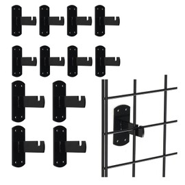 7RiversART Gridwall Mount Brackets for Grid or Slatgrid Panels Box of 12 Pcs Black