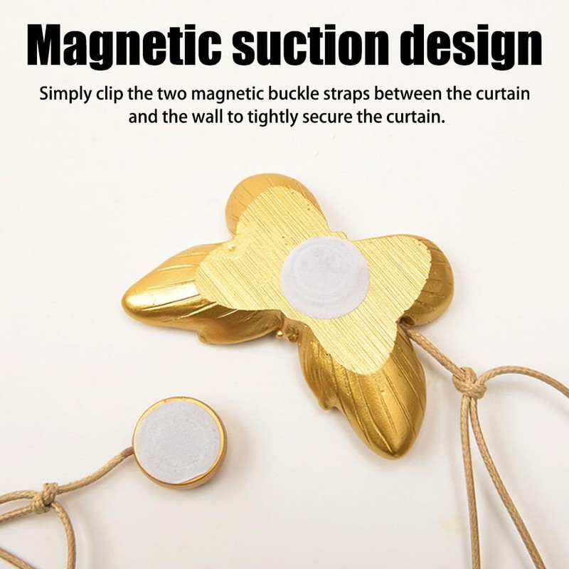 2 PCS Curtain Holdbacks,Resin Magnetic Butterfly Curtain Tie Back Clips