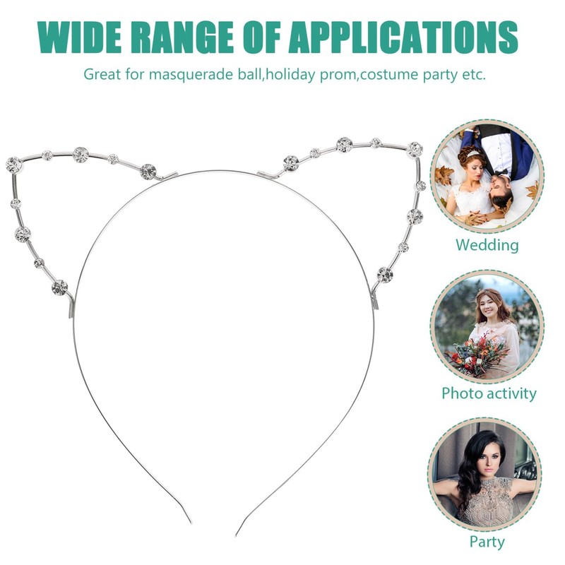 Rosenice Cat Ear Headband with Rhinestones For Masquerade Party, Christmas