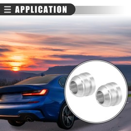 Motoforti Universal Male Weld on Fitting Bung Hose Adapter, Male Hose Adapter with Weld-On Fitting Bung, AN20, Durable, Aluminum Alloy, Silver Tone, 2pcs