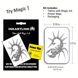 INKARTLINK Semi Permanent Tattoo, creative party animal tattoo, exquisite and realistic design, interesting tattoo experience, cruelty-free, non-reflective, waterproof (Venomous Scorpion)