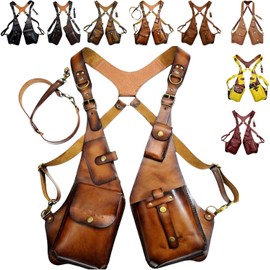 Premium Leather Adjustable Underarm Shoulder Bag for Men & Women, 2026 New Leather Adjustable Unisex Holster Under Arm Bags