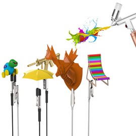 40 palos de clip de cocodrilo (20 piezas con puntas de goma) para pintura de modelo Gundam y para aerógrafo, rociado, pasatiempos, piezas de modelado para tarjetas de bricolaje y notas fotográficas