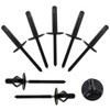 ALLCLEAN 3/16" x 3/4"Tri-Fold Large Head Rivets Assortment - 100Pcs,Black