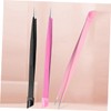 Mikinona 3pcs Dual Ended Nail Tweezers Versatile Press Head Tweezers