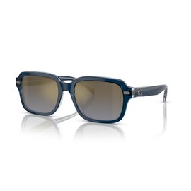 Coach HC8388U Universal Fit Sunglasses, Dark Blue/Light Blue/Blue Gradient Mirrored, 56 mm