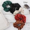 Motique Accessories Vegan Leather Look Scrunchie (Cream), 1 Count (Pack