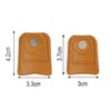 4-Piece Leather Finger Protector Coin Thimble Pads for Hand Sewing