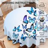 Yibeas Tablecloth Round Butterflies Table Cloth Nature Blue Butterflies Table