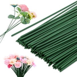 Classicseali 100PCS Floral Wire, Diameter 2mm Green Wire Stem, Durable DIY Wires Stems for Flowers, for Making Holiday Decorations, Wiring Fresh Flowers, Floral Arrangements