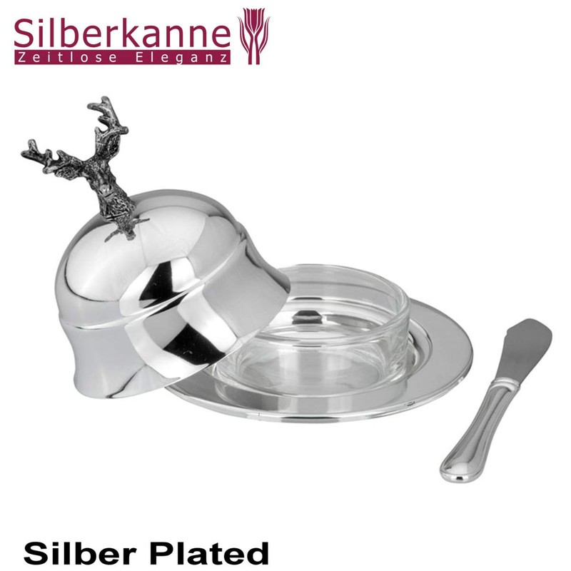 SILBERKANNE Parmesando Jam Jar, Deer, 4 Pieces, Diameter 11 cm,
