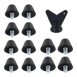 12pcs Football Boot Studs, 0.51in & 0.63in Plastic Soccer Cleats Replacement Spikes with Nail Remover Rugby Soccer Screw-In Spikes for Firm Surfaces Outdoor Athletic Training