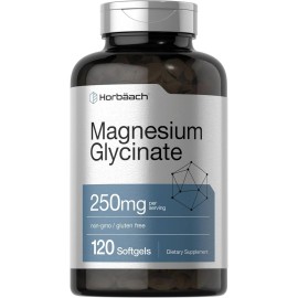 Horbäach Cápsulas De Magnesio Antiestrés Glycinate De Magnesio Puro YPotasio 250mg-120Cap