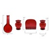 ACK Hand Painted Ceramic Ruffle Red 4PCs Table/Stove Top Set,
