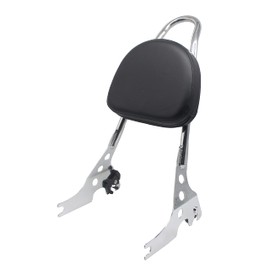 YHMOTO Detachables Sissy Bar Cushion Passenger Backrest W/Pad and Docking Hardware Kits Fit for Harley Sportster XL1200 883 2004-2022 (Chrome)