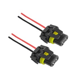 HZEL 9005 9006 9012 Car Wire Adapter High Temperature Ceramic, 2PCS Female Vehicle Wiring Harness Sockets for Headlights Fog Lights, Auto Interior Lighting Connector, Universal Fit (Black)