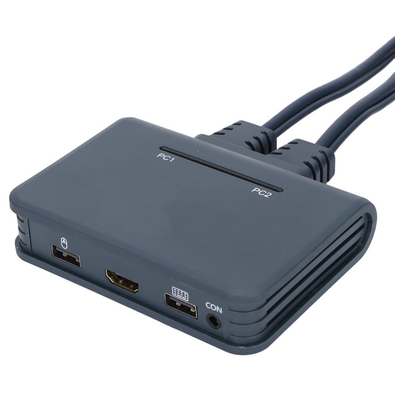USB KVM Switch 2 Ports Wired HD Multimedia Interface KVM