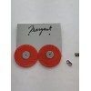 Margaret VTG 80's New Cherry Red Stripe Lucite Button Disc