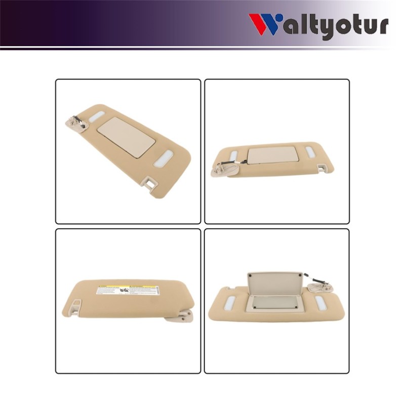 waltyotur Beige Sun Visor Passenger Side RH Lighted Mirror Replacement