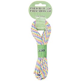 Pepperell 3mm Parachute Cord, 16-Feet, Tye-Dye/Rainbow