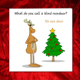 SWIZZOO Festive Reindeer Joke - Funny Christmas Card 2023, Funny Christmas Gifts - Funny Messages for Husband, Wife, Mum, Boyfriend, Sister, Son & Daughter-in-Law, Christmas Cards for Family