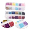 Healvian 2sets Glitter Nail Sequins Decoration Kit Nail Art Stickers