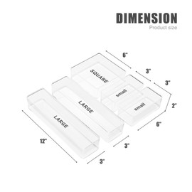 Sorbus Clear Drawer Organizer Set for Office Storage (5-Piece)