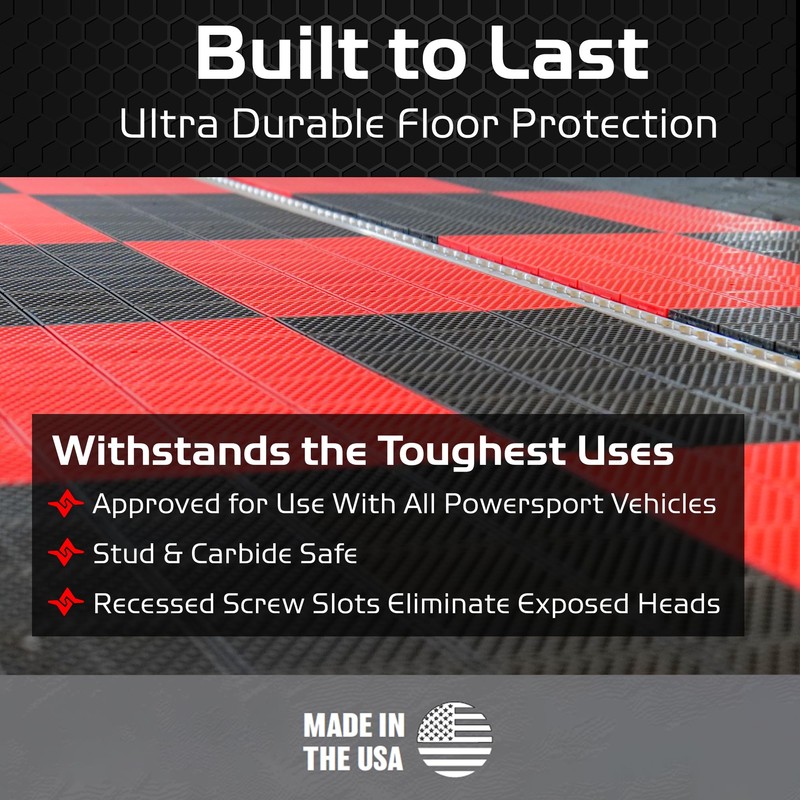 Caliber ProTech Garage Flooring Tiles, 9” x 18” Interlocking Tiles,