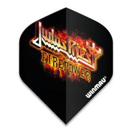 WINMAU Rock Legends Judas Priest Flaming Logo Rhino Extra Thick Dart Flights - 1 Set per Pack (Total 3 Flights)