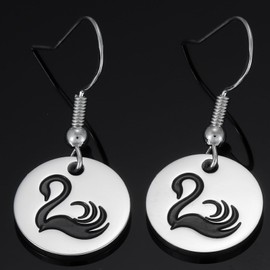 Keeper Of The Lost Cities Gifts Earrings Teens Women Black Keepers Kotlc Stuff Merch Swan Earrings, Medium, Stainless Steel, No Gemstone
