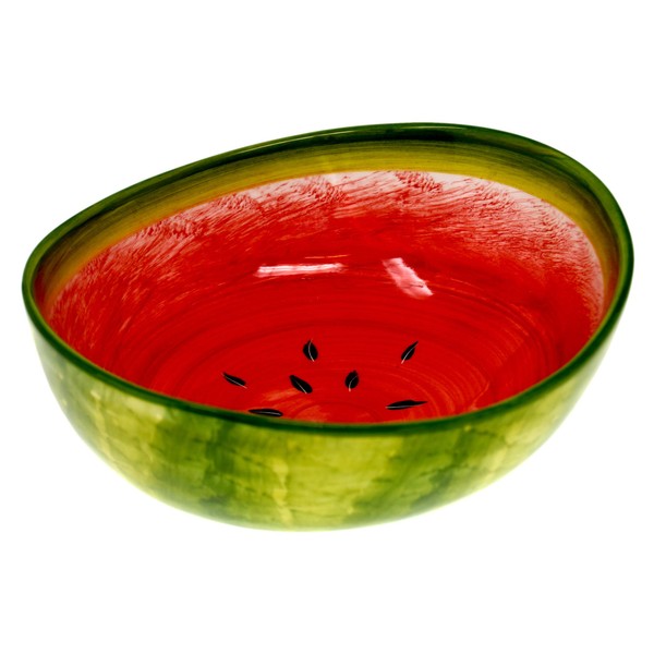 Lashuma Ceramic Bowl Round Mediterranean Decorative Bowl Bowl with Melon