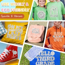 TECKWRAP Glitter Vinyl Heat Transfer for T Shirts HTV Iron on Vinyl - 12" x 5ft Heat Press Vinyl for All Cutter Machine, Easy to Cut & Weed (Silver)